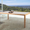 Sienna Outdoor Eucalyptus Dining Table With Gray Teak Finish and Super Stone Top