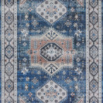 Momeni - Momeni Doheny Doh-3 Traditional Rug, Blue, 7'6"x9'6" - Inspired by more traditional patterns found on vintage designs, the Doheny Collection offers a fresh take. Flat-weave printed with polyester fibers, these rugs add character while still being an affordable home purchase compared to their vintage counterparts. With rich reds, navy, and all the shades in between, the distressed-styled design offers a durable addition to your interiors.