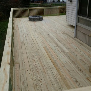 Custom multi-level deck with fire pit