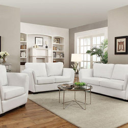 Lois Modern White Sofa Set - $1492.54 - Living Room Furniture Sets