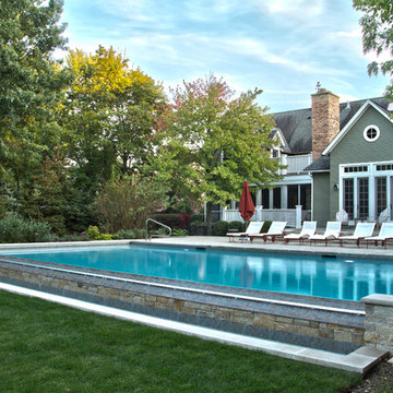 Glencoe, IL Vanishing Edge Swimming Pool with Auto Cover