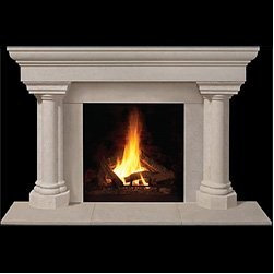 Torino Stone Fireplace Mantel - Indoor Fireplaces