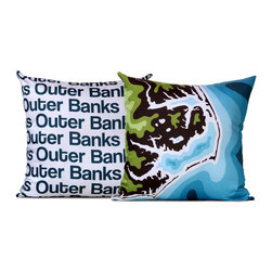 Outer Banks Map Pillow - Decorative Pillows