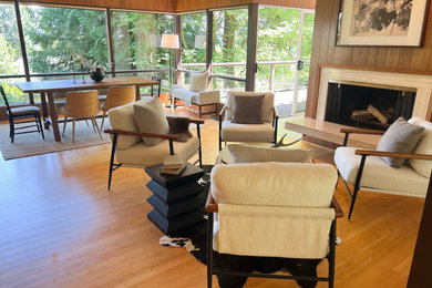 Zen living room photo in Seattle