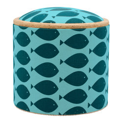 Pomada - Fish Turquoise Mini Box Ottoman - Footstools And Ottomans