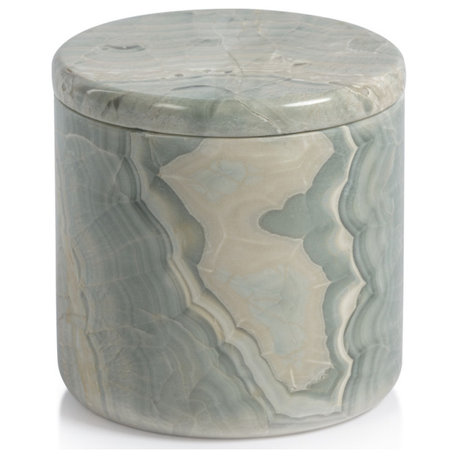 Tasman Blue Onyx Canister Jar, 4.25" x 4.25"