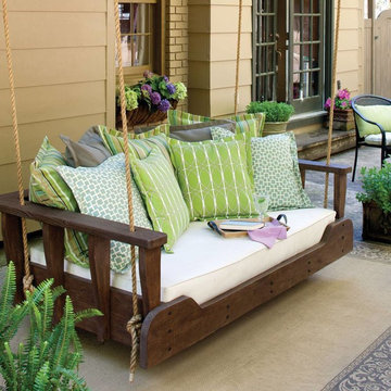 DIY Porch Swing Bed with Cushions and Pillows