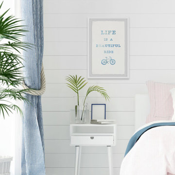 "Life Is a Beautiful Ride - Bicycle" Framed Painting Print