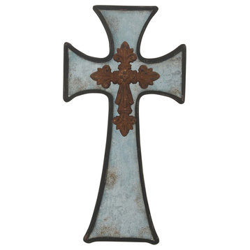 Rustic Wood and Iron Wall Cross