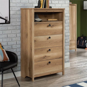 Sauder Dover Edge 4-Drawer Transitional Engineered Wood Chest in Timber Oak