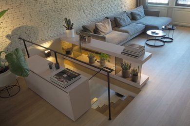 Trendy living room photo in Amsterdam