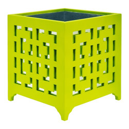 Worlds Away - Worlds Away Libby Large Greek Key Planter - Indoor Pots And Planters