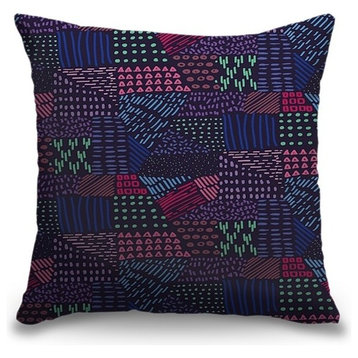 "Night Ink Scribbles" Pillow 18"x18"