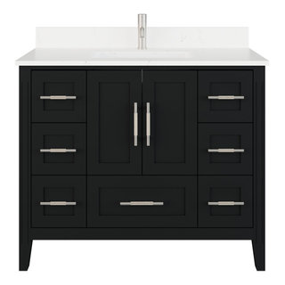 Houston 42" Single Vanity Espresso/Black with Power Bar