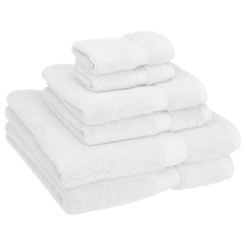 900 GSM  Super Absorbent 6-Piece Cotton Bath Towel Set, White