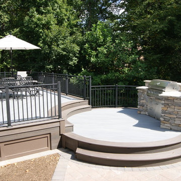 Multi Level Deck and Patio Creates a Seamless Flow Over in Towaco, NJ