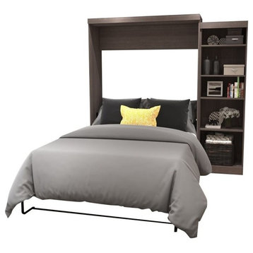 Atlin Designs 90" Queen Wall Bed with Storage in Bark Gray