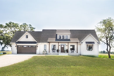 Country gray one-story house exterior photo in Other