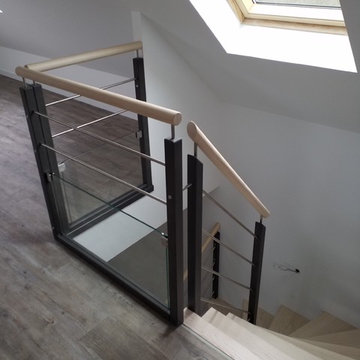 Escalier bois et acier