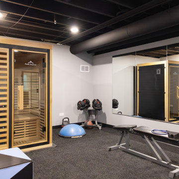Contemporary Family Basement - Lake Barrington