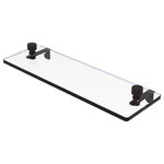 Allied Brass - Foxtrot 16" Glass Vanity Shelf with Beveled Edges, Oil Rubbed Bronze - Add space and organization to your bathroom with this simple, contemporary style glass shelf. Featuring tempered, beveled-edged glass and solid brass hardware this shelf is crafted for durability, strength and style. One of the many coordinating accessories in the Allied Brass Foxtrot Collection, this subtle glass shelf is the perfect complement to your bathroom decor.