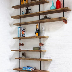 Barney Reclaimed Scaffolding, Steel Pipe & Copper Powder Coated Shelving - Display & Wall Shelves