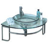24" Single Sink Corner Mount Glass Bath Vanity