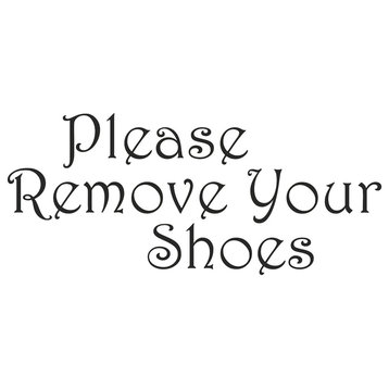 Decal Vinyl Wall Sticker Please Remove Your Shoes Quote, Black