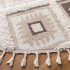 Safavieh Moroccan Tassel Shag Mts601A Rug, Ivory and Brown, 4'0"x4'0" Square
