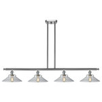 Innovations Lighting - Orwell 4-Light LED Island Light, Brushed Satin Nickel, Glass: Clear - A truly dynamic fixture, the Ballston fits seamlessly amidst most decor styles. Its sleek design and vast offering of finishes and shade options makes the Ballston an easy choice for all homes.