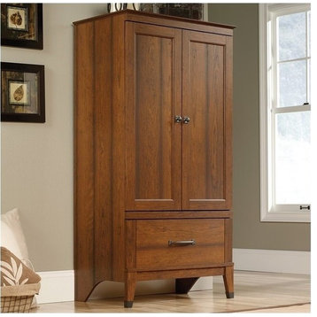 Pemberly Row 2 Doors Wood Armoire with Drawer in Washington Cherry