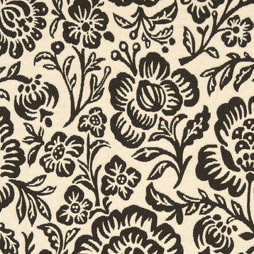 Dark Brown And Beige Floral Reversible Matelasse Upholstery Fabric By The Yard