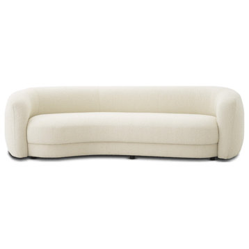 Bouclé Curved Sofa | Eichholtz Blaine, White