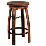 William Sheppee - William Sheppee Burnt Hickory Whiskey Barrel Swivel Bar Stools, Cherry, 30 Inch - Enhance Your Dining Room or Wine Cellar with William Sheppee Rustic Style Home Dining Bar Stools