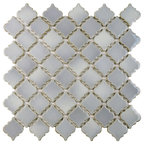 10.63"x11.13" Tempo Glossy White Mosaic Floor and Wall Tile
