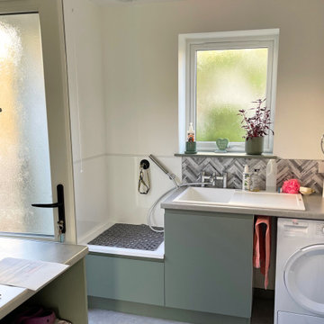 Utility extension with dog shower