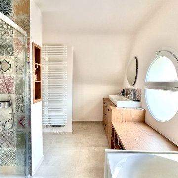 Rénovation complète d'un étage à HILLION : buanderie , salle de bain, dressing