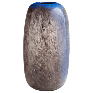 Cyan Small Bluesposion Vase 11258, Black And Blue