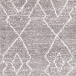 JONATHAN Y - Alia Moroccan Beni Souk Area Rug, Gray/Cream, 2'x8' - Inspired by vintage Beni Ourain Moroccan rugs, our modern version is power-loomed with a short pile. Diamonds and geometric forms are woven in ivory against a field of gray; tassel fringes at each end are braided in traditional style. Add some Bohemian style to your home with this easy-care rug.