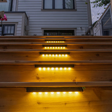 Modern Toronto Backyard | Custom Cabana, Pool, Outdoor Kitchen, Fire Pit & Deck