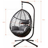 Outdoor Rattan Swing Chair Hanging Egg Chair With Cushion, Red