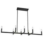Dainolite - 8-Light Contemporary Lantern Chandelier Nora, Matte Black - 47" Matte Black Nora Chandelier. This 8 light LED compatible is recommended for the ceiling in a Living Room. It requires 8 incandescent B10 bulbs, is covered by a 1 Year Warranty and is suitable for either a residental or commercial space.