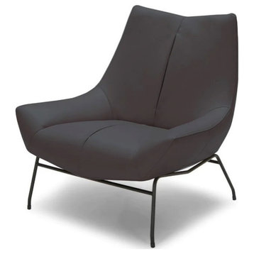 Sebastain Modern Gray Eco-Leather Accent Chair