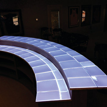 Backlit Onyx Downstairs Bar, Texas