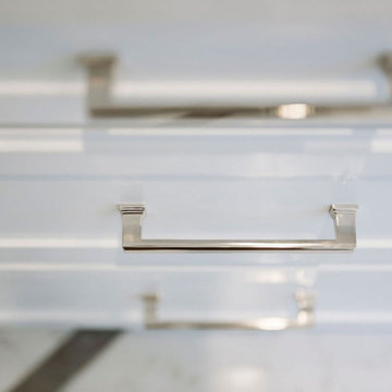 White vanity drawers