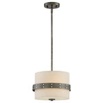 Designers Fountain - Designers Fountain 92430-WI Garrett - 2 Light Mini-Pendant - Shade Included: Yes  Rod LengthGarrett 2 Light Mini Weathered Iron Beige *UL Approved: YES Energy Star Qualified: n/a ADA Certified: n/a  *Number of Lights: Lamp: 2-*Wattage:60w Medium Base bulb(s) *Bulb Included:No *Bulb Type:Medium Base *Finish Type:Weathered Iron