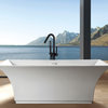 Freestanding Single Handle Bathtub Faucet With Shower Hose, Matte Black