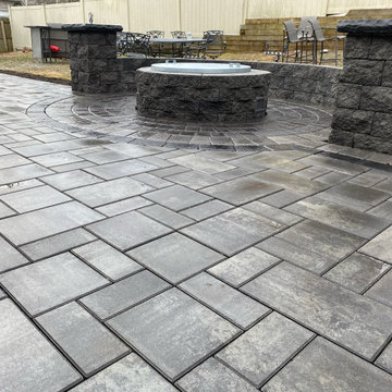 Cambridge Paver Patio with Firepit and Seating - Dix Hills, NY 11746