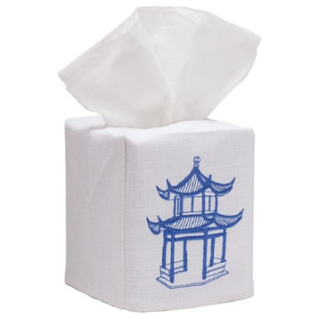 Linen Tissue Box Cover, Pagoda