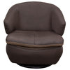 Rio Swivel Accent Chair, Brown Fabric
